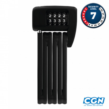 ANTIVOL VELO PLIABLE  A CODE L 60CM ABUS BORDO COMBO LITE MINI 6055C/6 0 NOIR   SUPPORT