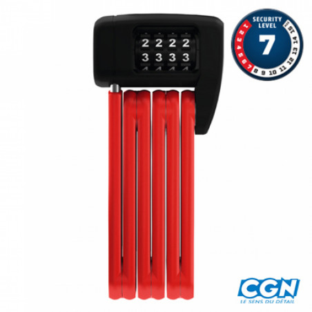 ANTIVOL VELO PLIABLE  A CODE L 60CM ABUS BORDO COMBO LITE MINI 6055C/6 0 ROUGE