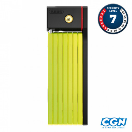 ANTIVOL VELO PLIABLE  A CLE L 100CM ABUS BORDO BIG UGRIP 5700K/100 JAUN E   SUPPORT
