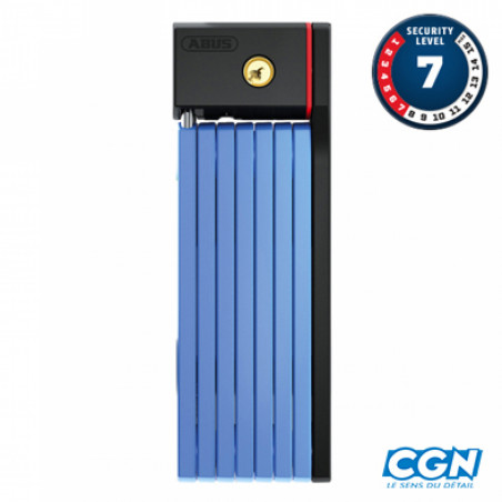 ANTIVOL VELO PLIABLE  A CLE L 100CM ABUS BORDO BIG UGRIP 5700K/100 BLEU   SUPPORT