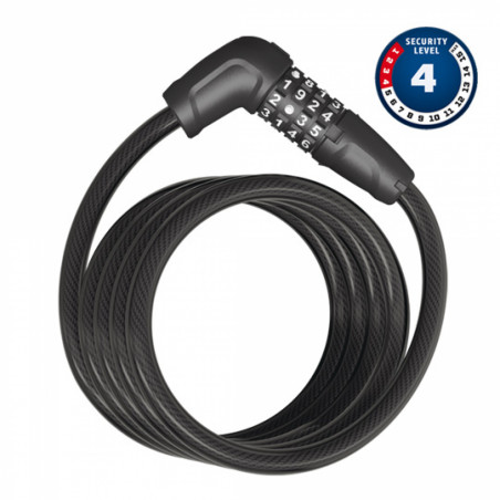 ANTIVOL VELO SPIRAL A CODE D12 X 1.80M ABUS TRESOR 6512C NOIR SANS SUPPORT