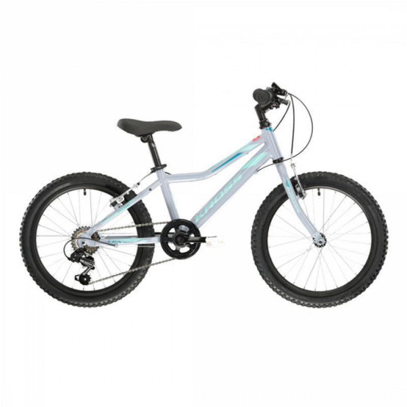 VELO VTT ENFANT 20" FILLE RIGIDE KROSS LÉA MINI 1.0 D ALUMINIUM GRIS/VERT BRILLANT