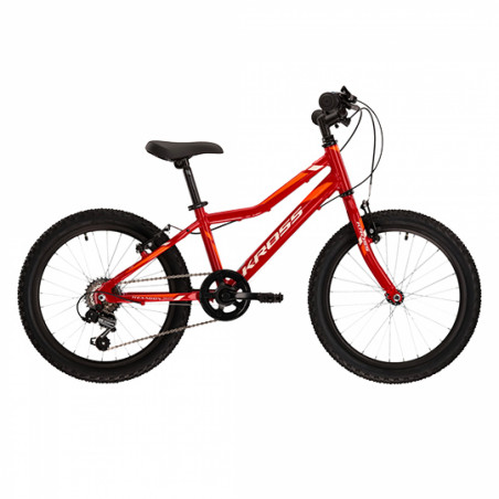 VELO VTT ENFANT 20" GARCON RIGIDE KROSS HEXAGONE MINI 1.0 ALUMINIUM ROUGE/BLANC/ORANGE