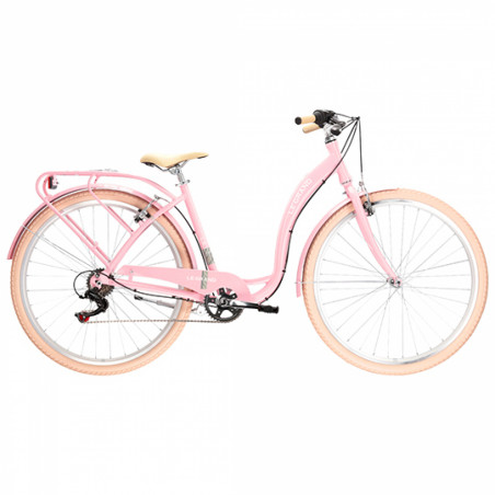 VELO VILLE 28" FEMME LEGRAND LILLE 2 D TAILLE M (17") ALUMINIUM ROSE/GRIS BRILLANT