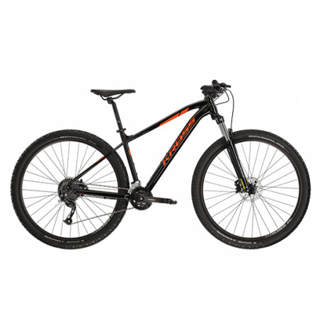 VELO VTT 29" SEMI RIGIDE KROSS LEVEL 1.0 M TAILLE S (17") ALUMINIUM NOIR/ORANGE BRILLANT