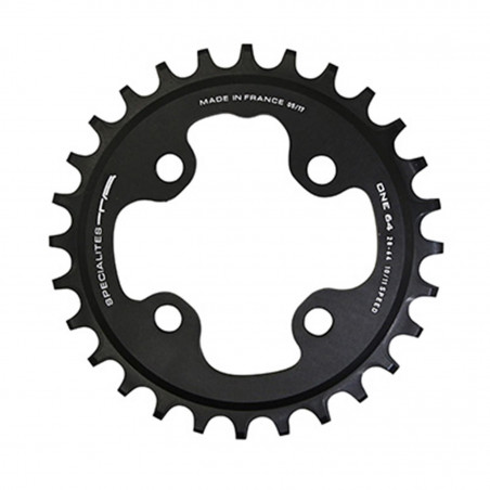 PLATEAU VTT 4BRA D.64 TA ONE 28DTS MONO NOIR MAT ALU POUR SHIMANO - SRAM - RACE FACE - FSA 10-11-12V.