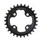 PLATEAU VTT 4BRA D.64 TA ONE 28DTS MONO NOIR MAT ALU POUR SHIMANO - SRAM - RACE FACE - FSA 10-11-12V.