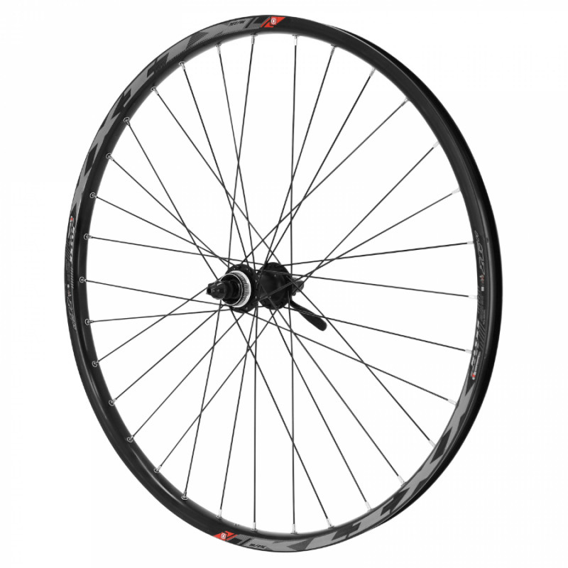 Roue vtt 26" klixx disc tubeless ready avant noir moyeu Shimano acera m3050 centerlock blocage - jante 23c 32 rayons  all