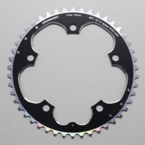 PLATEAU ROUTE 5BRA D.130 STRONGLIGHT 46DTS EXTERIEUR NOIR ALU 7075 TYPE SHIMANO  9-10V.