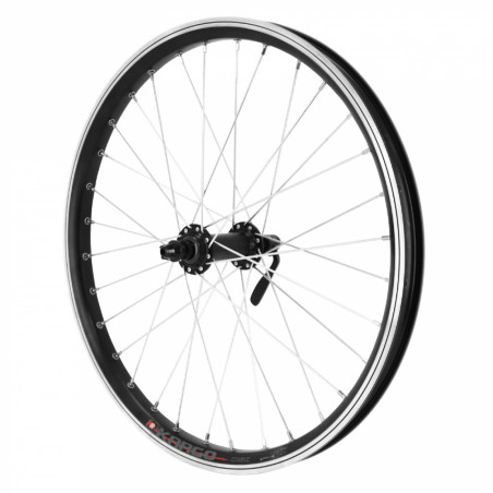 Roue vtt 20" avant kargo - vae - e-bike disc alu noire double paroi moyeu Shimano tx500  (renforce) rayon zing