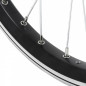 Roue vtt 20" kargo - vae - e-bike arriere disc et v-brake noire double paroi avec oeillets moyeu 500 cassette 10-9-8v.