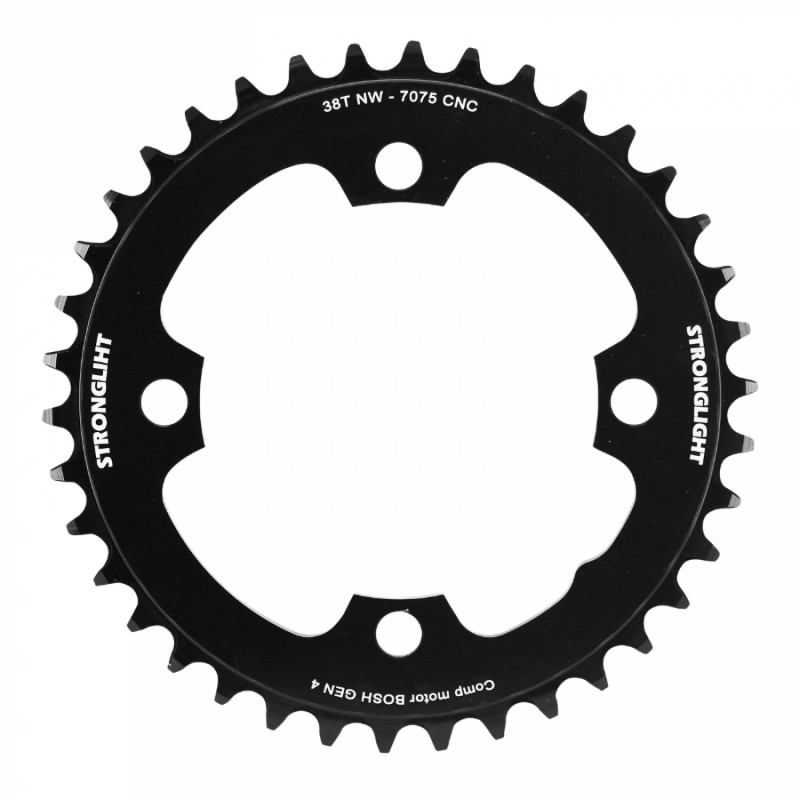 PLATEAU VAE-E-BIKE 4BRA D.104 POUR SHIMANO E-STEPS STRONGLIGHT 38DTS MONO NOIR ALU 7075 (POUR E-STEPS 6100 -7000 - 8000)