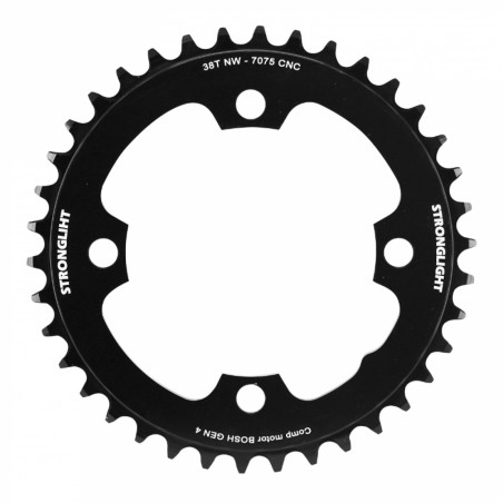 PLATEAU VAE-E-BIKE 4BRA D.104 POUR SHIMANO E-STEPS STRONGLIGHT 38DTS MONO NOIR ALU 7075 (POUR E-STEPS 6100 -7000 - 8000)