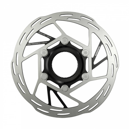 Disque de frein vtt centerlock Sram hs2 140mm argent (bord arrondi) - sans ecrou de serrage