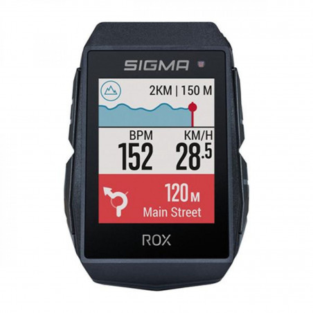 Compteur velo sans fil/gps Sigma rox 11.1  evo 150 fcts noir hr set (cardio)