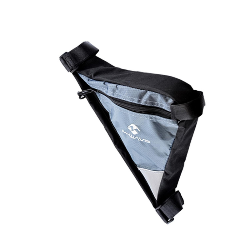 SACOCHE VELO CADRE TRIANGLE GRIS FIXATION 3 VELCROS