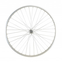 Roue velo urbain 650 x 35b ar ecrou axe plein jante alu argent rl a visser 5/6/7v 36t