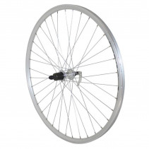 Roue vtc 700x35 arriere er10 alu double paroi moyeu pour Shimano tx500 argent cassette 9-8v.