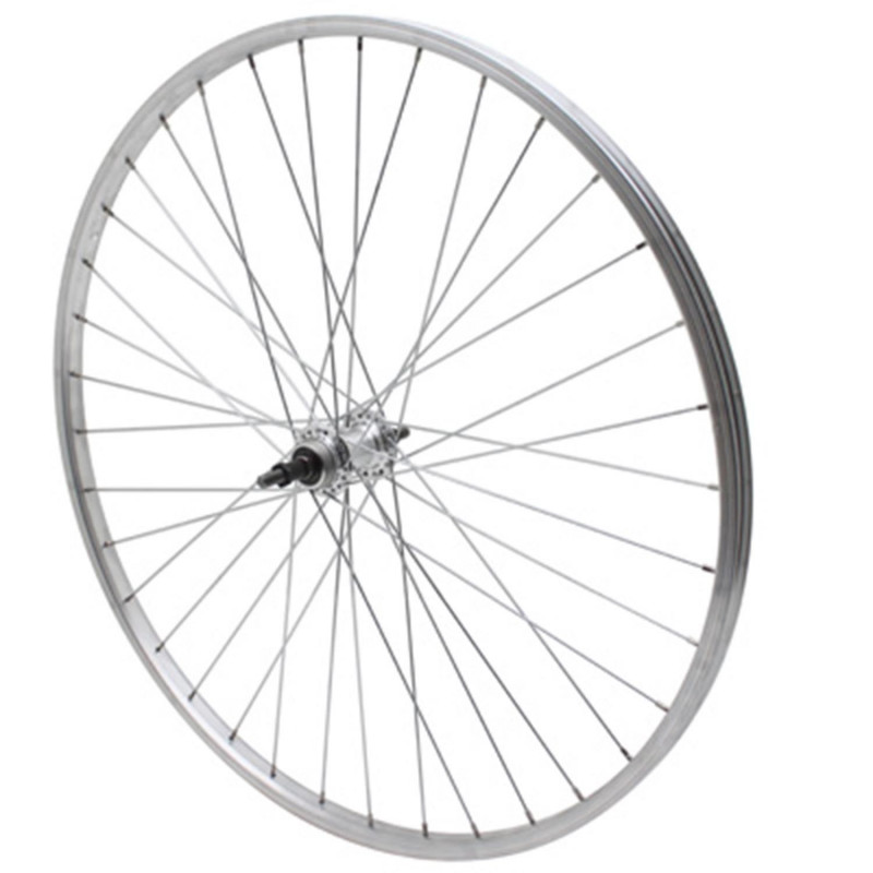 Roue vtc-city 700x28-35 arriere alu moy alu axe plein rl 7-6v. (vendu avec ecrou 10x100)