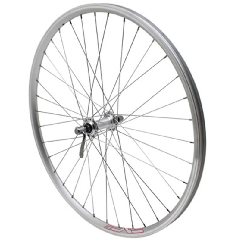 Roue vtt 26" er10 avant argent double paroi moy alu blocage