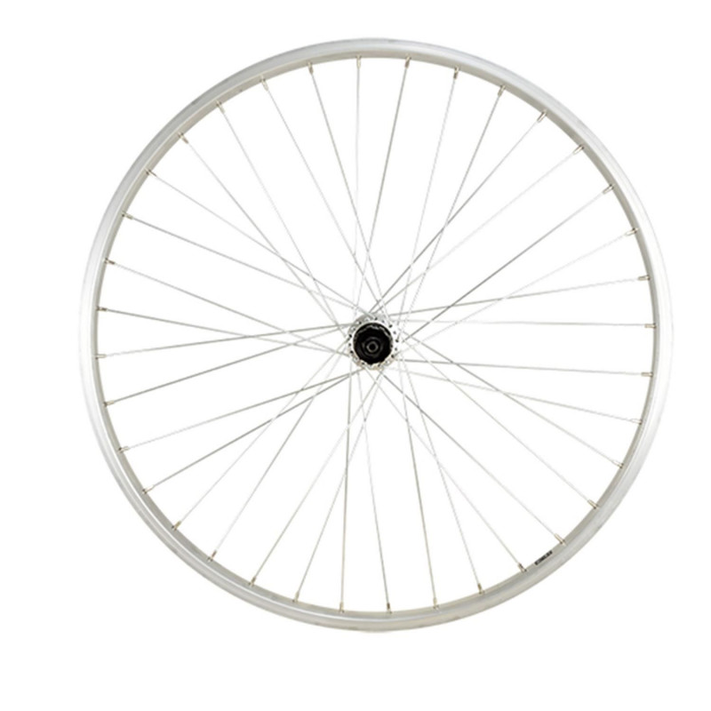 Roue vtt 26" ar blocage k7 jante argent mach1 m110. moy.shim tx500 v-brake 8/9/10v 36t