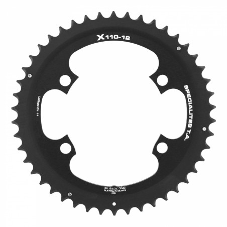 PLATEAU ROUTE 4BRA D.110 POUR SHIMANO ULTEGRA R8100-8170 DURA-ACE R9200-9270 105 R7100 TA X110 54DTS EXTERIEUR NOIR 12V.