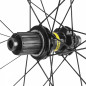 Roue route 700 mavic aksium arriere disc centerlock axe traversant 12-142 noir cassette Shimano 11-10v. 20 rayons jante 622-17