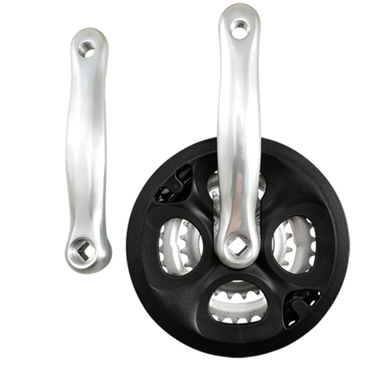 PEDALIER VTT TRIPLE 42-34-24D L170 ALU NOIR PARE CHAINE DEMONTABLE 7/8V (AXE CARRE 122)