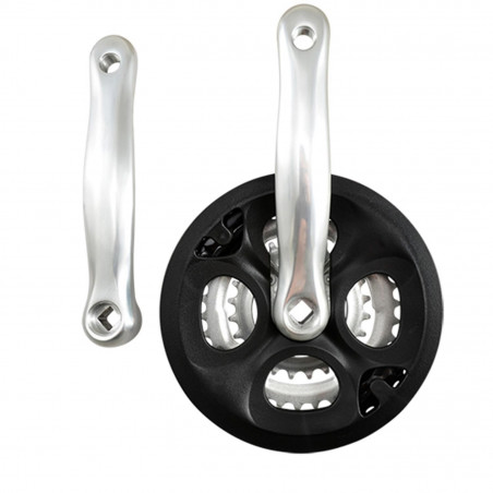 PEDALIER VTT TRIPLE 42-34-24D L170 ALU NOIR PARE CHAINE DEMONTABLE 7/8V (AXE CARRE 122)