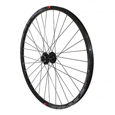 Roue vtt 27.5" traxx21 disc avant noir oeillet moy Shimano m475 6trous noir ray. noir (tubeless ready)