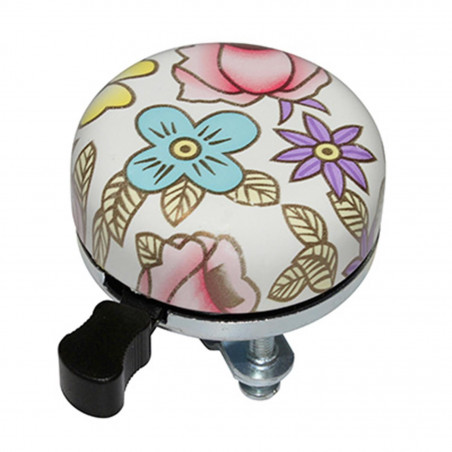 SONNETTE TIMBRE NEWTON A MOTIF A FLEUR BLANC DIAM 55mm
