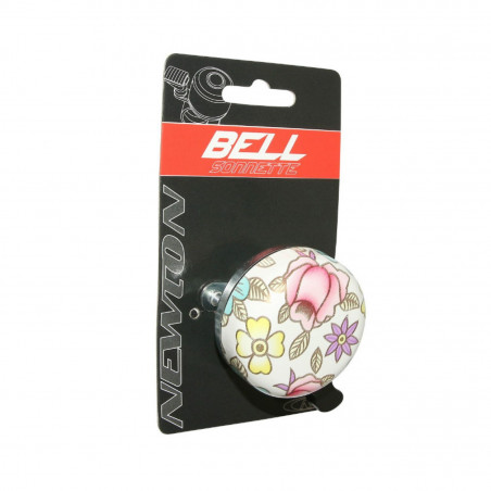 SONNETTE TIMBRE NEWTON A MOTIF A FLEUR BLANC DIAM 55mm