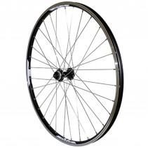 Roue vtt 27.5" combo avant noir renforce v-brake moyeu Shimano rm66 (compatible disc centerlock) (jante double paroi avec