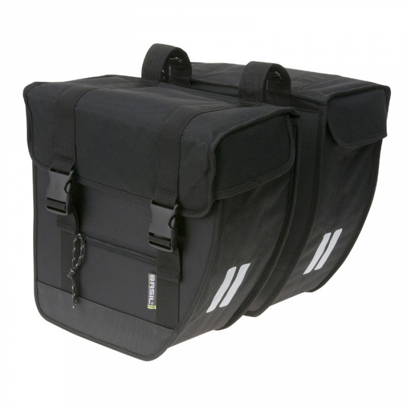 SACOCHE ARRIERE VELO DOUBLE BASIL TOUR 26L NOIR (32x13x32cm)