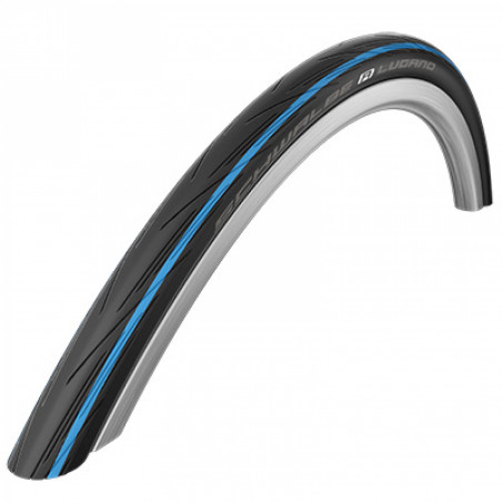 PNEU ROUTE 700 X 23 SCHWALBE LUGANO NOIR BANDE BLEU TS 255g (23-622) (OFFRE SPECIALE)