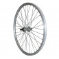 Roue vtt 24" arriere alu argent double paroi moy alu blocage roue libre 7-6v.