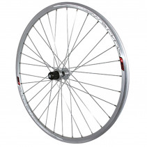 Roue route 700 road runner arriere argent moyeu alu pour cassette Shimano-Sram 10-9-8v.