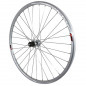 Roue route 700 road runner arriere argent moyeu alu pour cassette Shimano-Sram 10-9-8v.