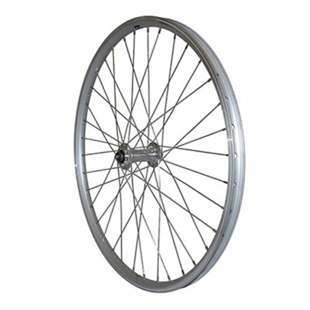 Roue vtt 24" avant alu argent double paroi moy alu blocage