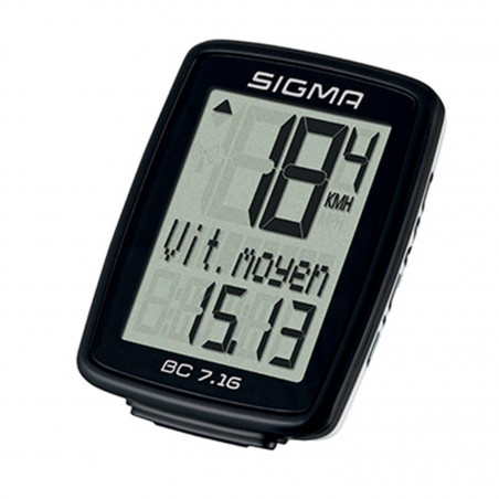 Compteur Sigma bc 7.16 a fil noir (7 fonctions)