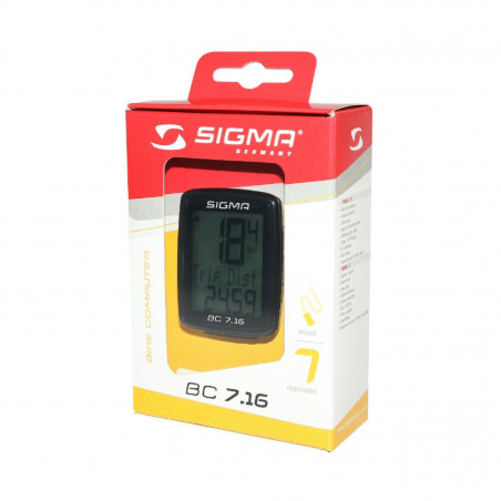 Compteur Sigma bc 7.16 a fil noir (7 fonctions)