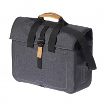 SACOCHE ARRIERE VELO LATERALE BASIL URBAN DRY BUSINESS DROIT-GAUCHE GRIS 20L WATERPROOF FIXATION HOOK-ON (38x15x37cm)