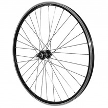 Roue vtc 700x35 arriere m240 alu noire renforce moy noir blocage rl 6-7v. special loueur (jante double paroi avec