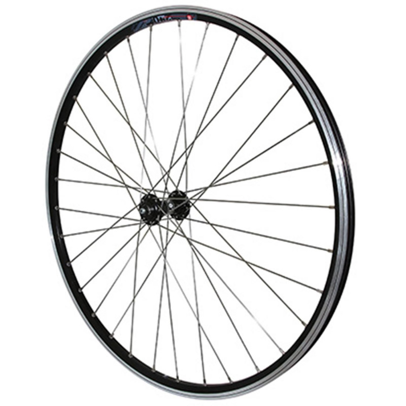 Roue vtc 700x35 avant m240 alu noire renforce moy miche magnum noir blocage special loueur (jante double paroi avec