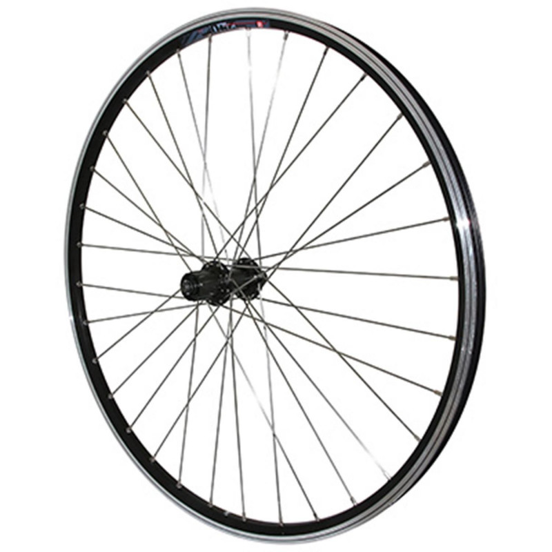 Roue vtc 700x35 arriere m240 alu noire renforce moyeu pour Shimano tx800 noir blocage cassette 9-10v. special loueur (jante