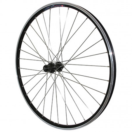 Roue vtc 700x35 arriere m240 alu noire renforce moyeu pour Shimano tx800 noir blocage cassette 9-10v. special loueur (jante