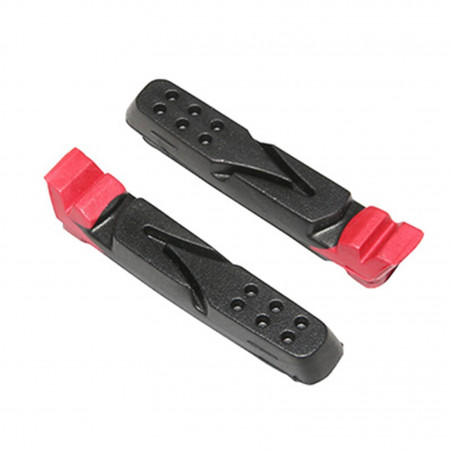 Patin de frein route Newton noir-rouge pour Shimano-Campagnolo veloce-potenza nouvelle generation (paire)