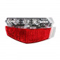 ECLAIRAGE VELO DIRECTIONNEL A PILE ARRIERE SUR PORTE-BAGAGE REFLECTOR 5 LEDS ROUGE 5 FONCTIONS
