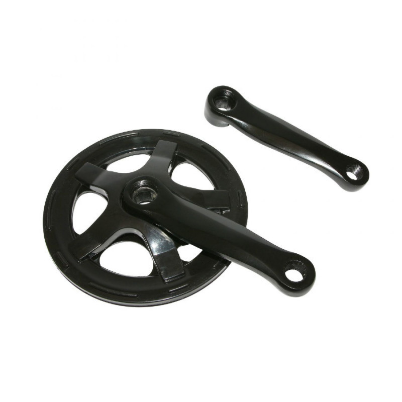 PEDALIER VTT P2R 5-6 ACIER NOIR 140mm PLATEAU 40D. AVEC PROTEGE CHAINE