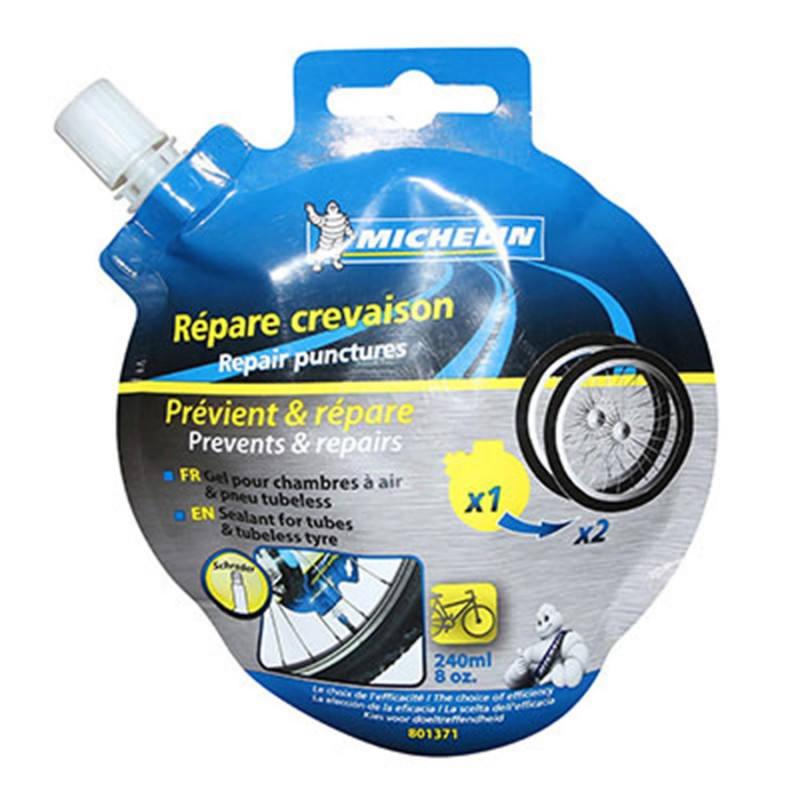 PREVENTIF ANTI-CREVAISON MICHELIN POUR PNEU TUBELESS ET TUBETYPE 240 ml (DOSETTE POUR 2 PNEUS) COMPATIBLE TROTTINETTE